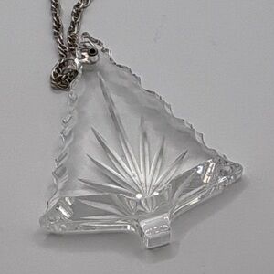 Vintage 1976 Gorham Silver Lead Crystal Tree Necklace Rope Chain Barrel Clasp